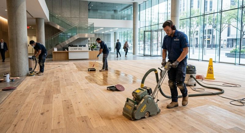 Our team working on Wood Floor Service projects in Ellicott City, MD