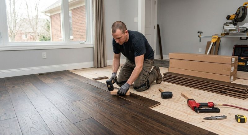 Dark Wood Floor Installation in Ellicott City, MD